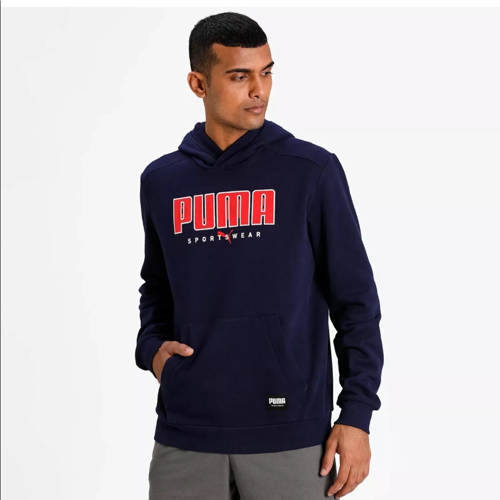 Men's Puma Athletics Navy Blue Hoodie Very Nice!!